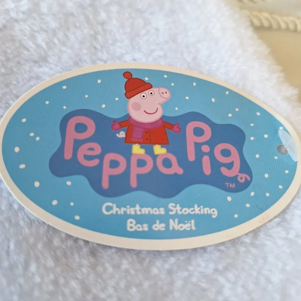 Kurt S. Adler 2021 Peppa Pig Christmas Stocking Children Kids Blue Silky Glitter